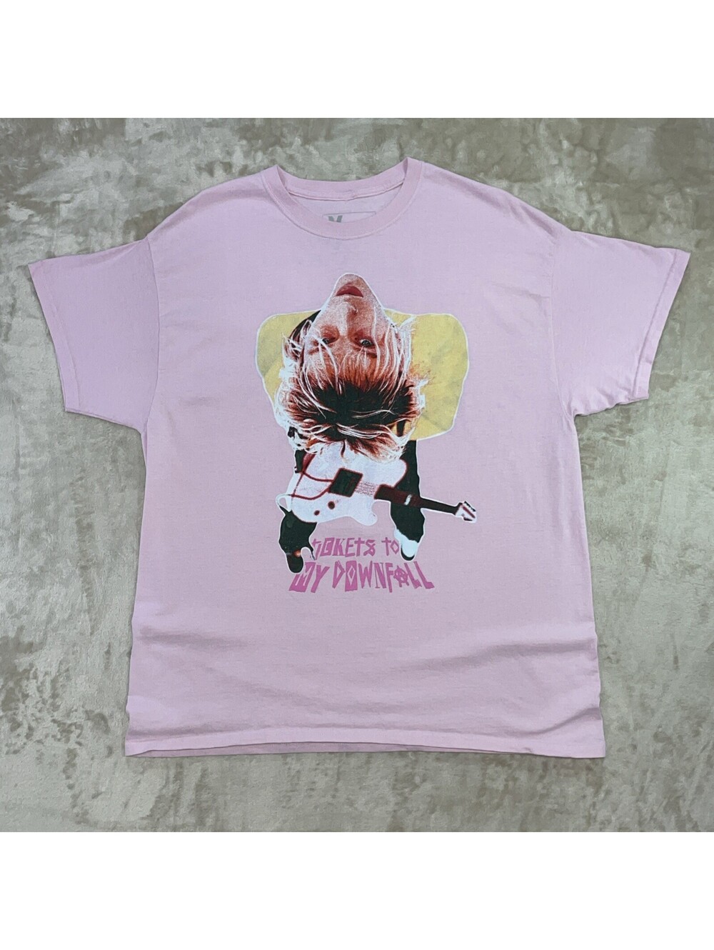 Official Machine Gun Kelly MGK Tickets To My Downfall 2021 Tour Pink Tee Mens L